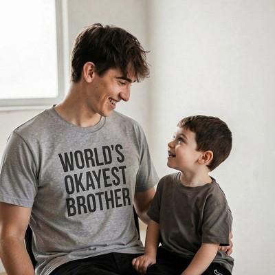 Мужские футболки Crazy Dog T-Shirts, Inc. Mens Worlds Okayest Brother Shirt Funny T shirts Big Brother Sister Gift Idea - Crazy Dog Men's T Shirt For Brother Royal XXL — фото 5