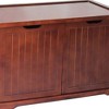 Merry Products Pet Cat Washroom Bench with Removable Partition Wall, Walnut + Merry Products Decorative Pet Cage w/ Protection Box End Table, Black - 4 of 4