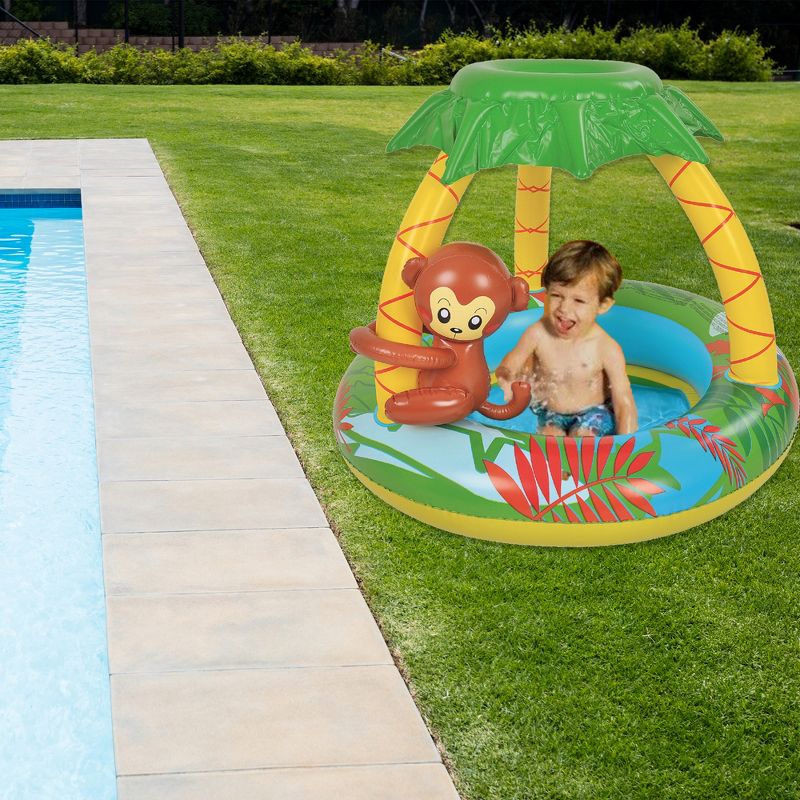 Pool Central 40" Monkey with Palm Trees Inflatable Kiddie Swimming Pool, 4 of 5