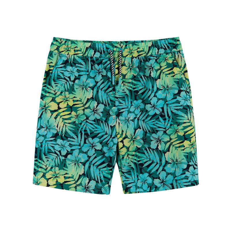Andy & Evan  Kids  Tropical Print Boardshort w/Built-In Comfort Stretch Short Liner, 1 of 3