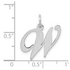 Black Bow Jewelry 14k White Gold, Ella Collection Medium Fancy Script Initial W Pendant - 4 of 4