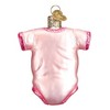 Old World Christmas 3.25 In Pink Baby Onesie Glittered First Christmas Tree Ornaments - 2 of 3