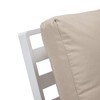 LeisureMod Walbrooke Outdoor Armchair Set of 2, Modern Patio Chairs with White Aluminum Frame for Backyard, Porch, or Garden Seating - 4 of 4