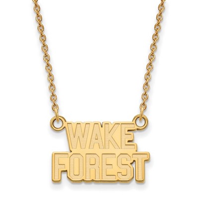 Black Bow Jewelry 10k Yellow Gold Wake Forest Demon Deacons NCAA Necklace 18 Inch