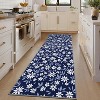 Floral Area Rug, Washable Modern Leaf Pattern Carpet, Non-Slip Low-Pile Throw Rug for Living Room, Bedroom, Dining Room - 4 of 4