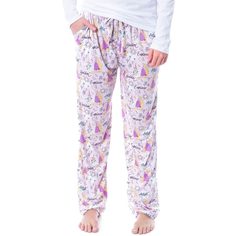 Disney Princess Rapunzel Tangled Womens Super Soft Loungewear Pajama Pants Pink, 1 of 5