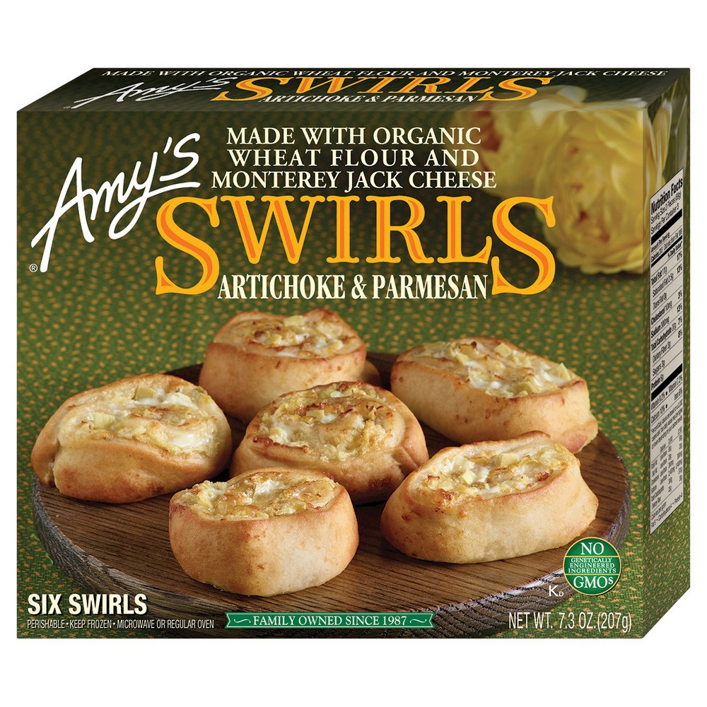 AMY'S, SWIRLS, ARTICHOKE & PARMESAN, ARTICHOKE & PARMESAN
