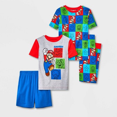 Boys' Nintendo Super Mario 4pc Pajama Set - Red