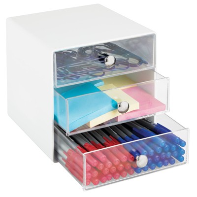 Mdesign Plastic Office Supply 3 Drawer Storage Organizer Cube : Target