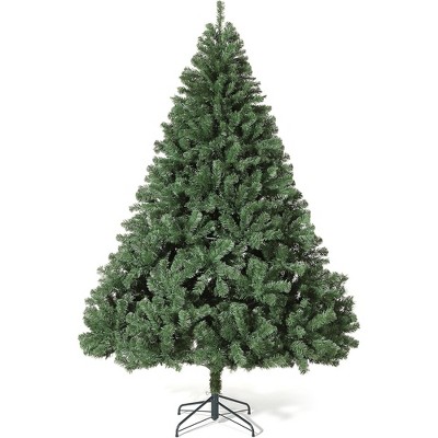 7.5 ft Artificial Christmas Tree with Hinged Branches - Spruce Christmas Tree is easy to install and comes with a metal stand for home, office