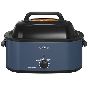Heynemo Electric Turkey Roaster Oven with Visible Glass Lid, with Removable Pan & Rack, Stainless Steel - 1 of 4