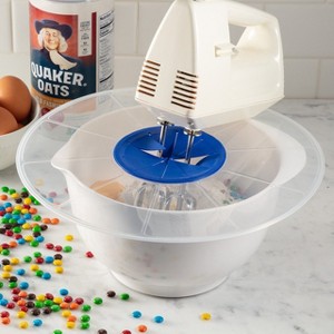 Hutzler 12-Inch Mixing Bowl Splatter Guard, Mixer Splash Shield Bowl Cover - Fits Most Hand-Held and Table Mixers - 1 of 2