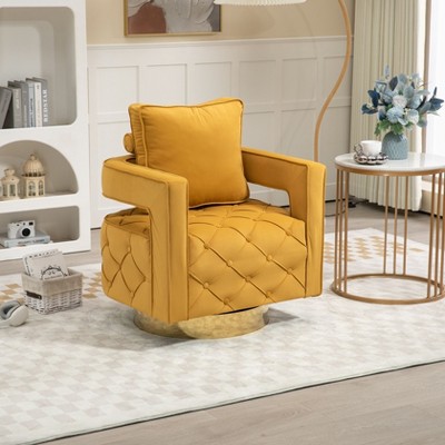 CAVINAS Swivel Accent Chair Modern Armchair Side Chair with Tufted Button for Living Room, Bedroom