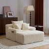 Oversized Corduroy Armchair Chaise Lounge with Ottoman and Pillows for Living Room and Bedroom - 4 of 4
