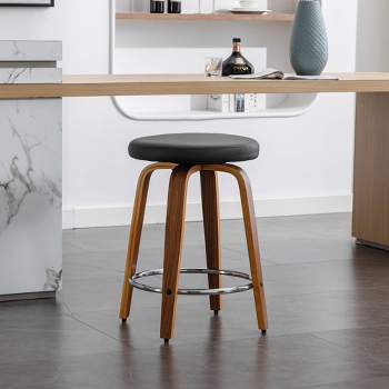 Round Counter Stool with Swivel Seat - WOVENBYRD