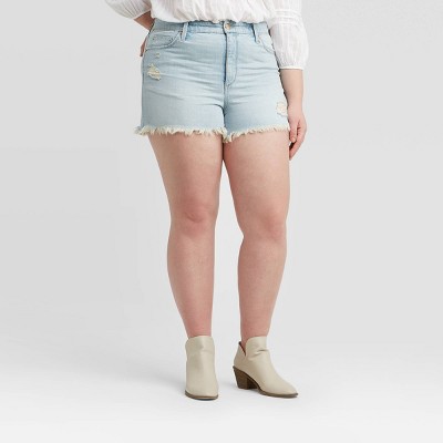 target plus size jean shorts