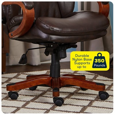 Biscuit Brown Bonded Leather High-Back Executive Swivel Chair