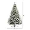 Nearly Natural 7-ft Flocked Oregon Pine Artificial Christmas Tree with 400 Clear Lights and 834 Bendable Branches - 2 of 4