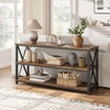 55 Inch Entryway Table, Narrow Long Console Table with Storage, 3 Tier Wood Sofa Table for Living Room - 4 of 4