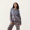 Anna-Kaci Women’s Striped Long Sleeve Top and Wide Leg Pant Set with Soft Textured Knit Fabric and Adjustable Drawstring Waistband - 2 of 4