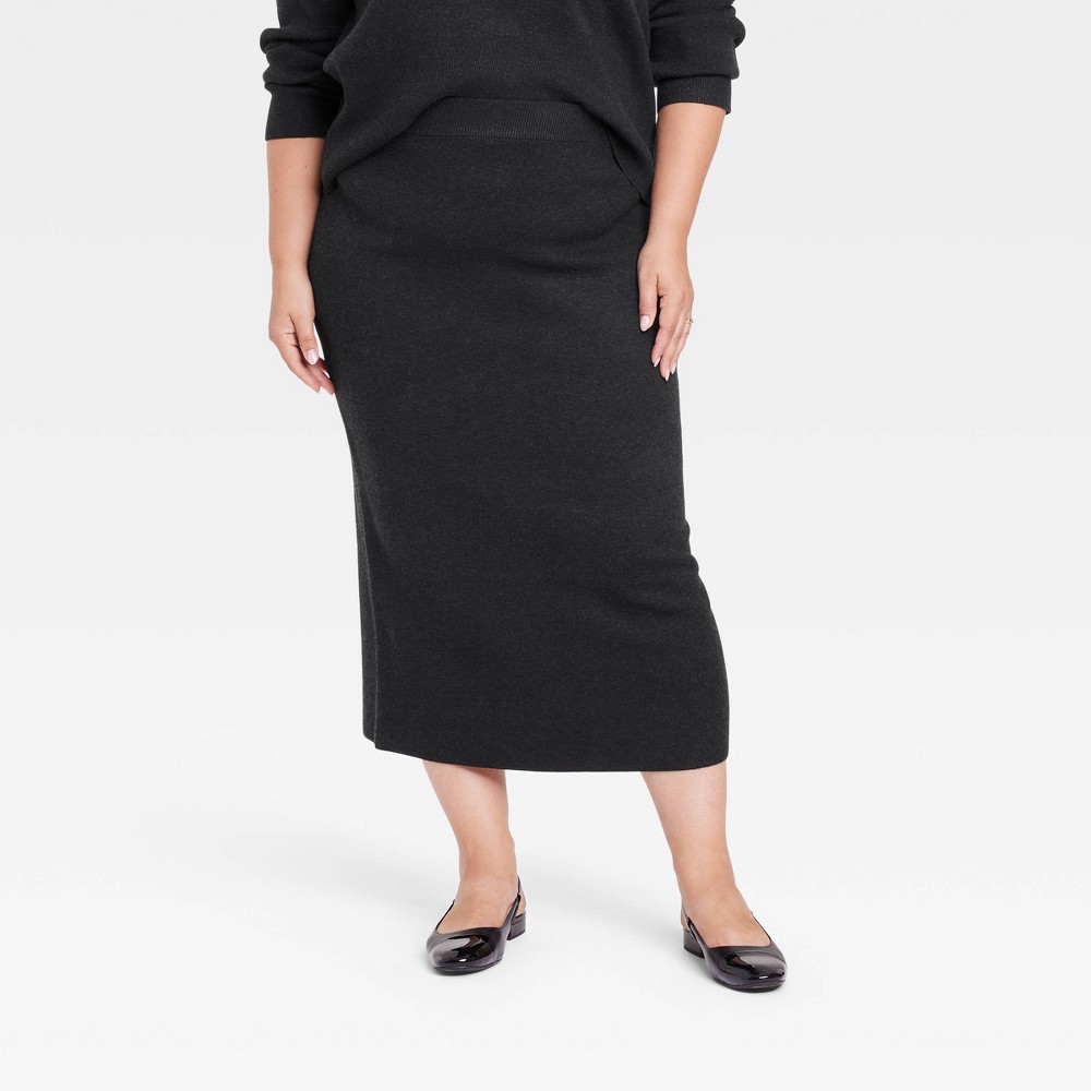 Women Cozy Knit Midi Sweater Skirt