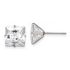 Chisel Stainless Steel Polished 9mm Square Cubic Zirconia Stud Earrings - 2 of 4