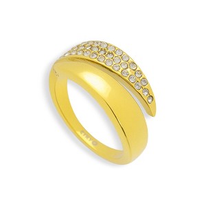 EVRY JEWELS WATERPROOF Gold or Silver Plated Pavé Crystal Wrap Ring - 1 of 3