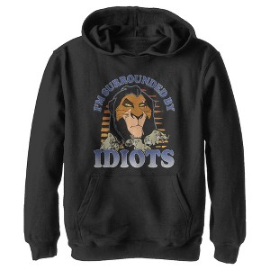 Boy's Lion King Scar Surrounded By Idiots Sunset Pull Over Hoodie - 1 of 3