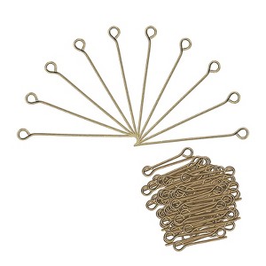 Unique Bargains DIY Craft Necklaces Bracelets Earrings Jewelry Making Iron 21 Gauge Eye Pins 200 Pcs - 1 of 4