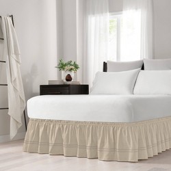 Details about   Dust Ruffle 16" Drop Bed Skirt Elastic Easy Fit Wrap Around Bed Skirt White 