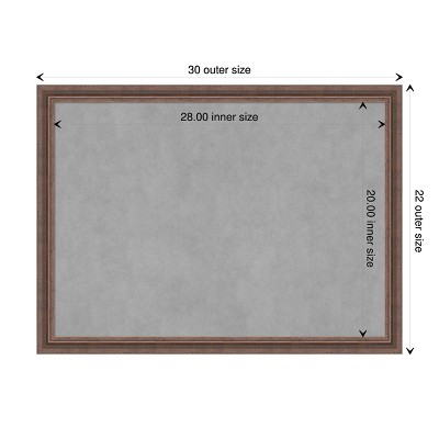 Distressed Rustic Brown Wood Framed Magnetic Board 30 x 22 in