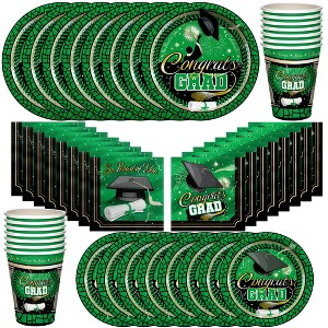 Treasures Gifted Green Graduation Party Tableware Classic Set for 16 Guests - 1 of 1