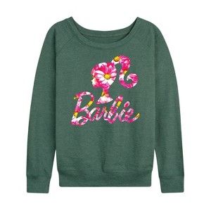 Women's - Barbie - Easter Lightweight French Terry Wide Neck Long Sleeve Shirt - 1 of 4