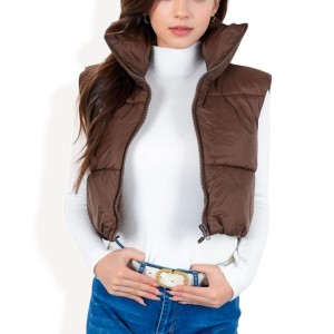 Anna-Kaci Women's Zip-Up Puff Vest Jacket with Cozy Design and Warmth - 1 of 4