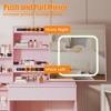 Vanity Desk with Mirror and LED Lights, Makeup Vanity Desk with Sliding Lighted Mirror - 4 of 4