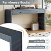PAGED Rustic Curved Console Table with Storage, Farmhouse Entryway Sofa Tables, Wooden Entryway Table with 2 Drawers - 4 of 4