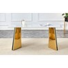 Okak 63" Modern Dining Table Kitchen Table, Counter Height Table with Imitation Marble and Curved Base for 6 - 3 of 4