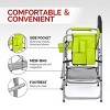 Karl Home 25in Portable Folding Director Chair with Retractable Side Tables and Side Bags Blue - 2 of 4