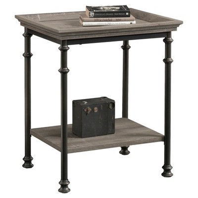 Canal Street Decorative Side Table with Metal Frame - Northern Oak Finish - Sauder