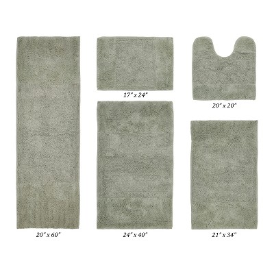 Granada 5 Piece Bath Rug Set 100% Premium Cotton Tufted Non-Slip Backing Bathmats for Bathroom, Super Soft Absorbent, Machine Washable