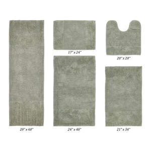 Granada 5 Piece Bath Rug Set 100% Premium Cotton Tufted Non-Slip Backing Bathmats for Bathroom, Super Soft Absorbent, Machine Washable - 1 of 4