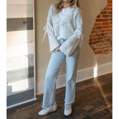Women's Lace Tie Front Cardigan - STORIA