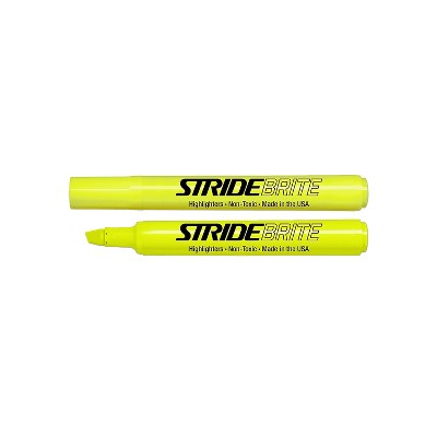 Stride Brite Tank Highlighter Chisel Tip Yellow 12/Box (42005)