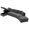 NicBex Modern 146.9" Pull Out Sofa Bed Linen Convertible Sleeper Sofa with Storage Ottoman and Chaise for Living Room - 4 of 4