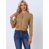 INSPIRE CHIC Women's Faux Suede Cropped Stand Collar Zip-Up Bomber Jackets - 4 of 4