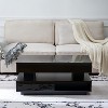 TiramisuBest 39.3" Modern Coffee Table, Lift Top with Hidden Storage, 2 Drawers & LED Lighting,Black - 3 of 4