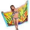 LA LEELA Women's Summer Bikini Wrap Sarong Cover up Skirt Bathing suit Swimwear Swimsuit Beach Wraps Coverup for Women One Size Green, Floral - 4 of 4