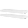 2 White MDF Floating Wall Display Shelves Book/DVD Storage - 2 of 4
