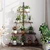 Whizmax 4 Tier Bookshelf,Bookcase Shelf Storage Organizer,Industrial Style Bookcase,Wooden Ladder Shelves Storage Organizer for Bedroom,Living Room - 2 of 4