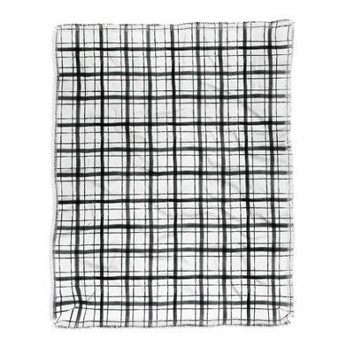 50"x60" Dash and Ash Painted Plaid Woven Throw Blanket Black - Deny Designs